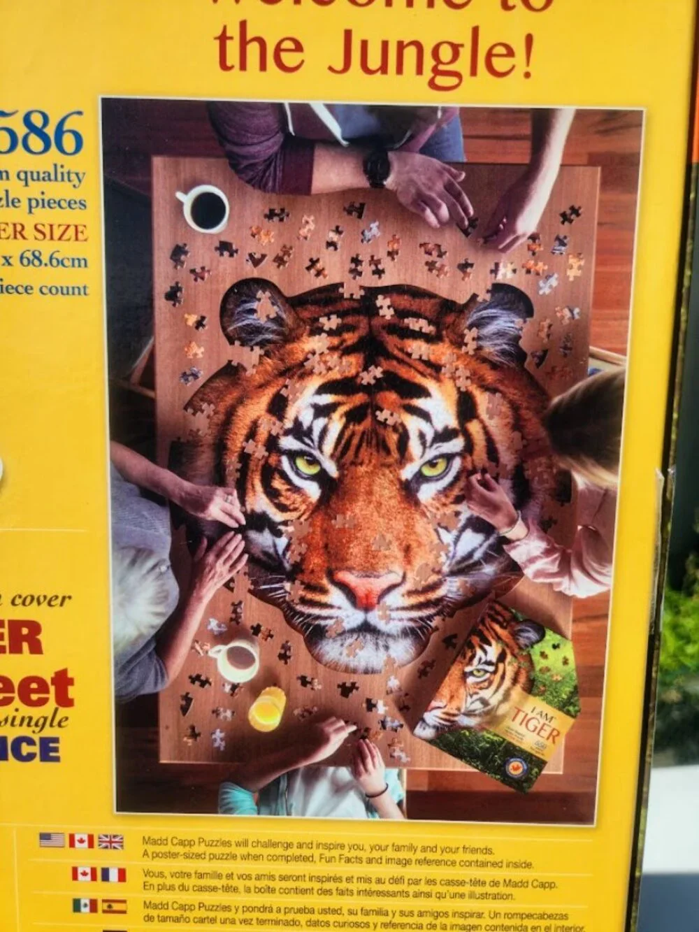 I am Tiger 550 Piece Head Shaped Jigsaw Puzzle Madd Capp Finished size: 28